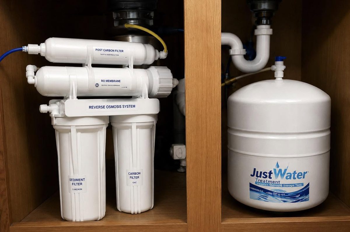 Absolute Pure under-sink reverse osmosis drinking water system by Just Water Treatment